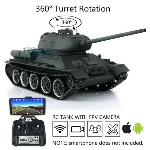 Армейский зеленый Henglong 1/16 FPV 6,0 советская T34-85 rc Танк 3909 360 турель металлический трек колеса TH16247 - Цвет: Армейский зеленый