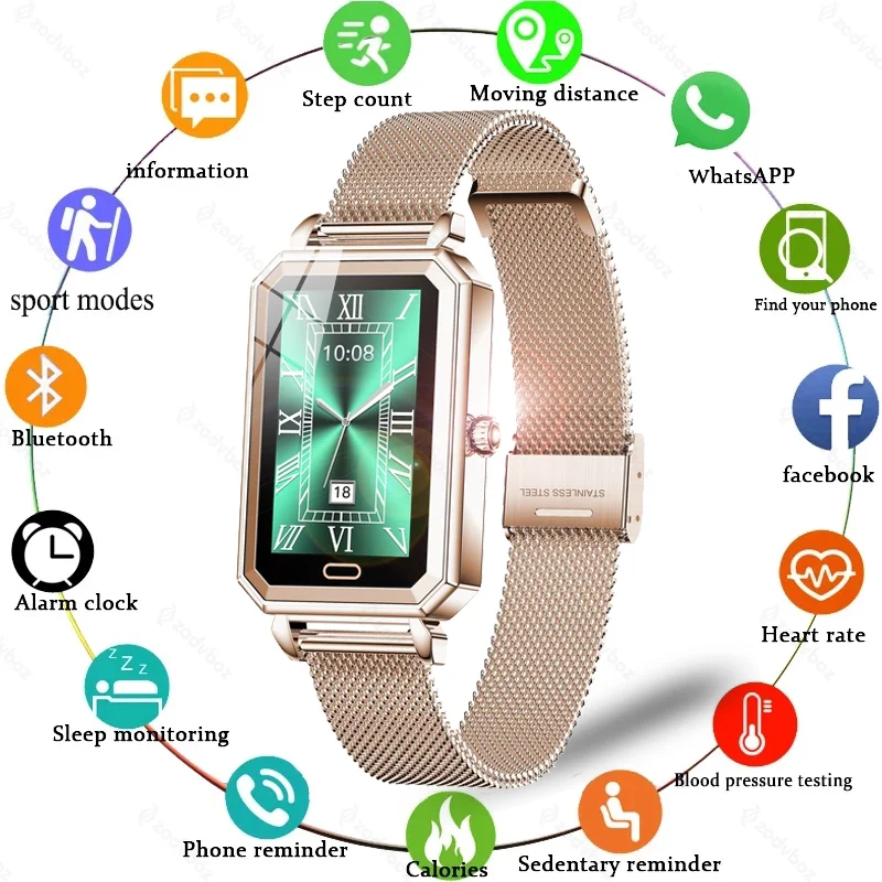 

2021 Fashion Smart Watch Women Heart Rate Monitor Blood Oxygen Remote Camera Bracelet IP68 Waterproof Lady Smartwatch For Huawei