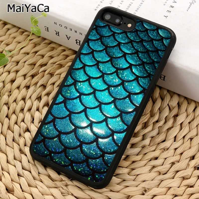 Блестящий чехол MaiYaCa в виде чешуи русалки для телефона iPhone 5 6 7 8 plus 11 12 Pro X XR XS Max Samsung