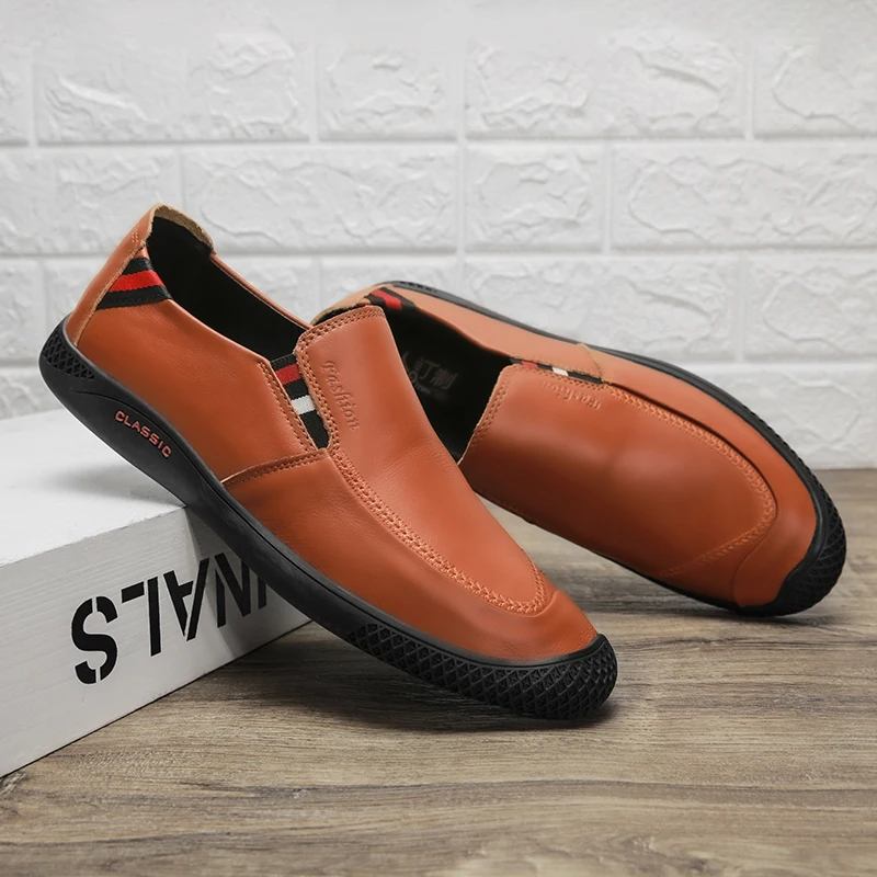 

UANK Genuine Leather Men's Peas Shoes High-Quality Casual Shoe Covers Soft Soles Luxury Men's Leather Shoes Driving Shoes