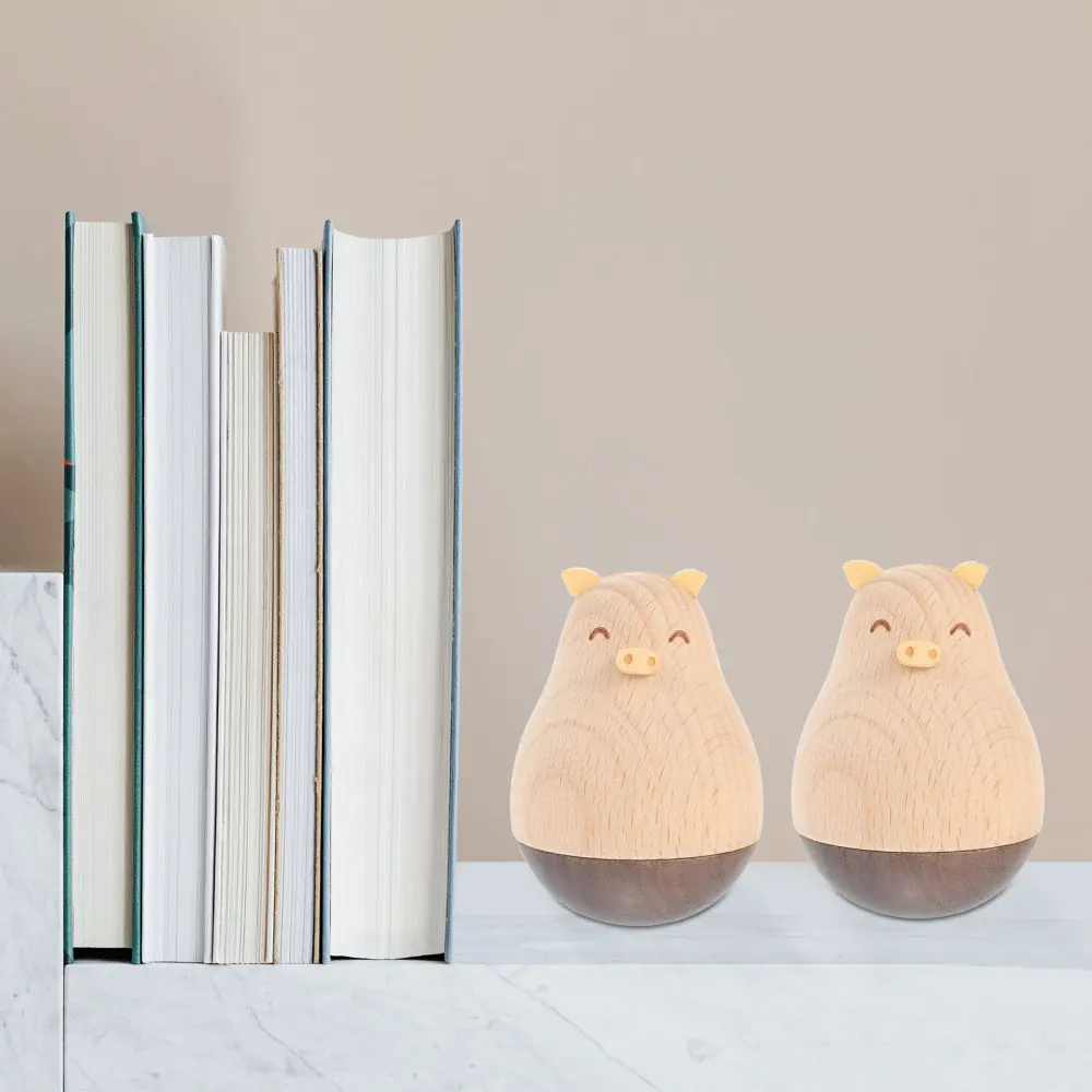 

Wood Animal Figurine Statue Sculpture Desktop Tumbler Decoration for Home Office