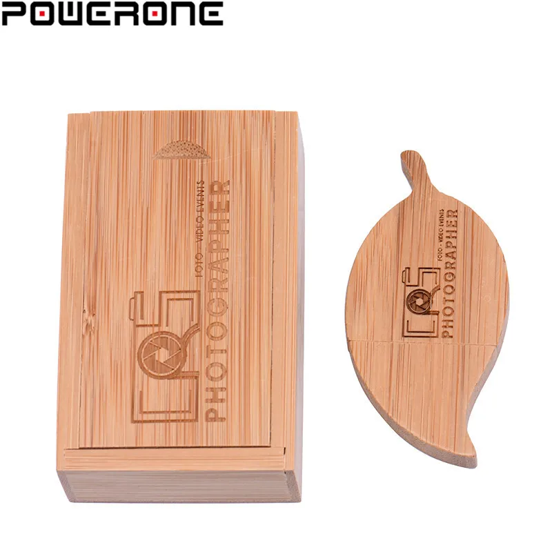 POWERONE (10 шт. бесплатный логотип) деревянный лист + упаковочная коробка usb флеш