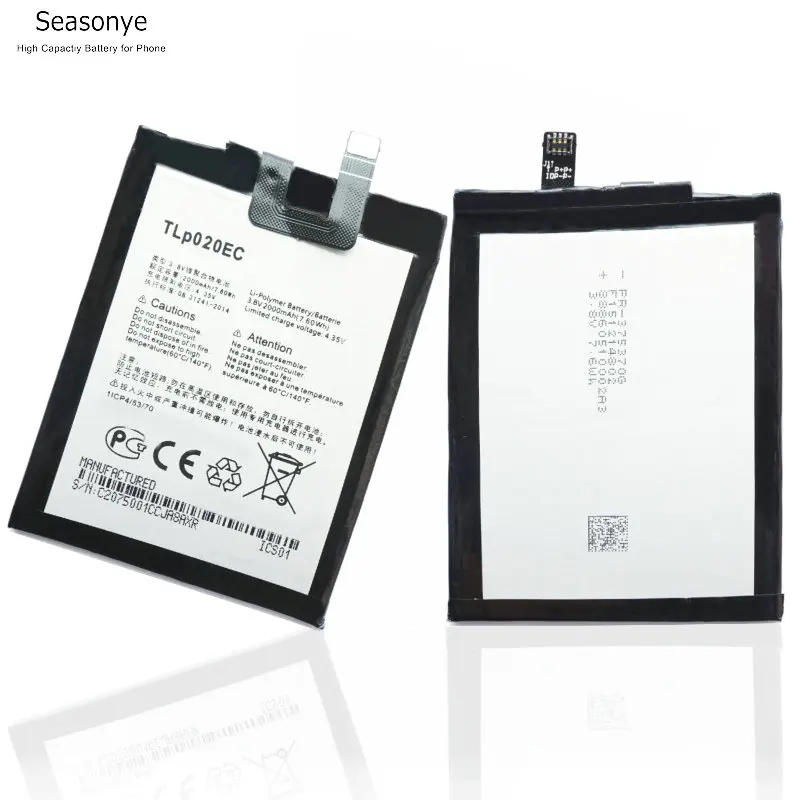 Seasonye Розничная/оптовая продажа 2000mAh / 7.60Wh TLp020EC телефонная сменная батарея для Alcatel