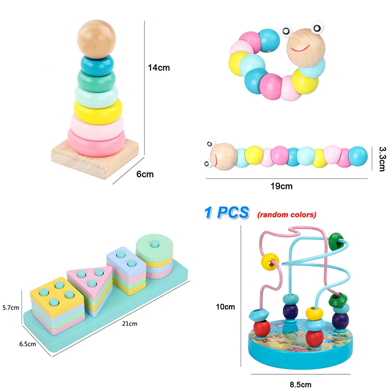 

Montessori Wooden 3D Toys Rainbow Blocks Childhood Learning Kids Baby Wooden Blocks Educational Toy For Children Christmas Gift