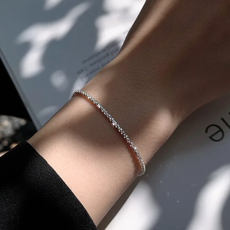 New 925 Sterling Silver Bracelet 1.5mm Shiny For Your Woman Water Jewelry Gift | Украшения и аксессуары