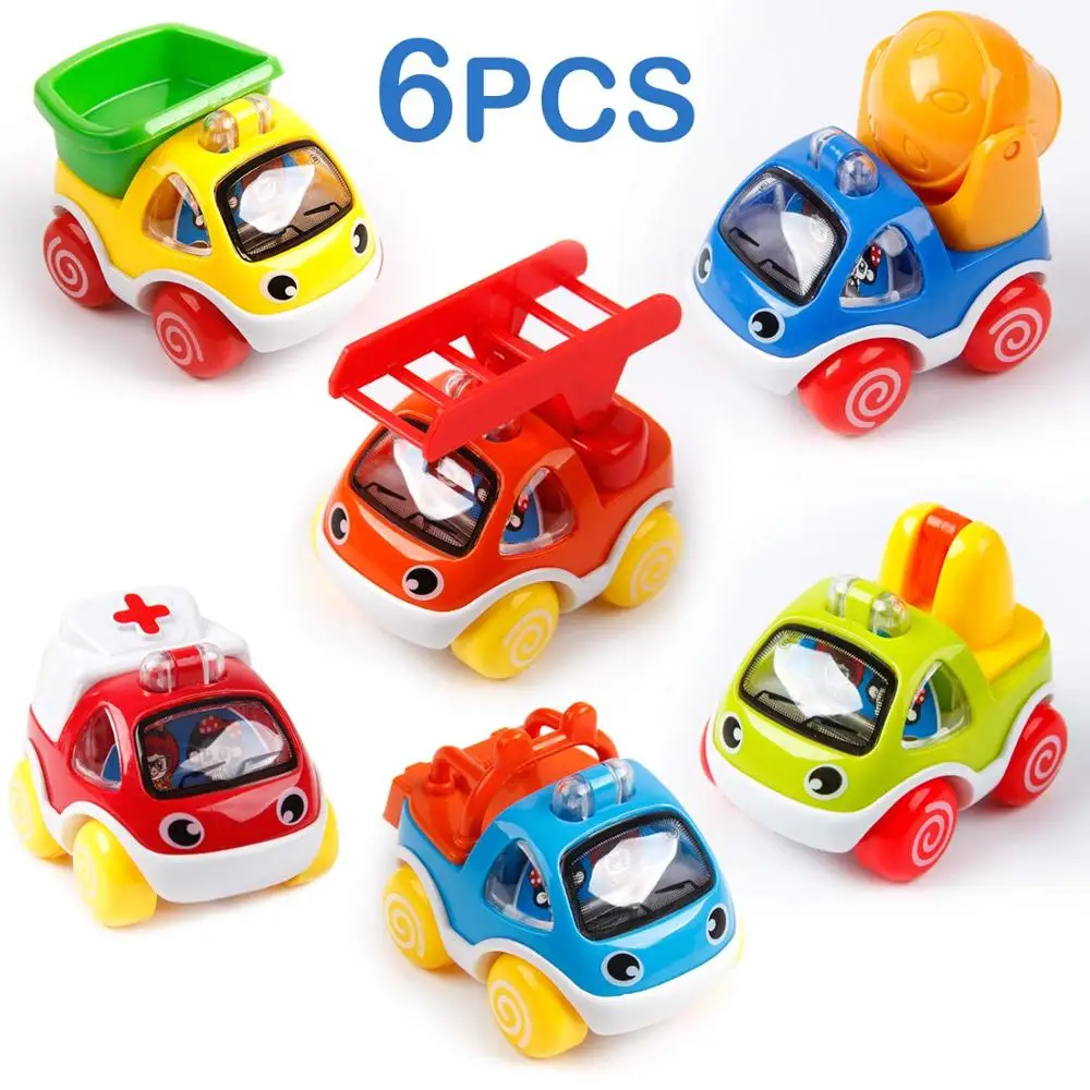 

Early Educational Development Cars for Kids Toddler Friction Powered Vehicles Baby Pull Back Car Toys for 1 2 3 Years Old Boys