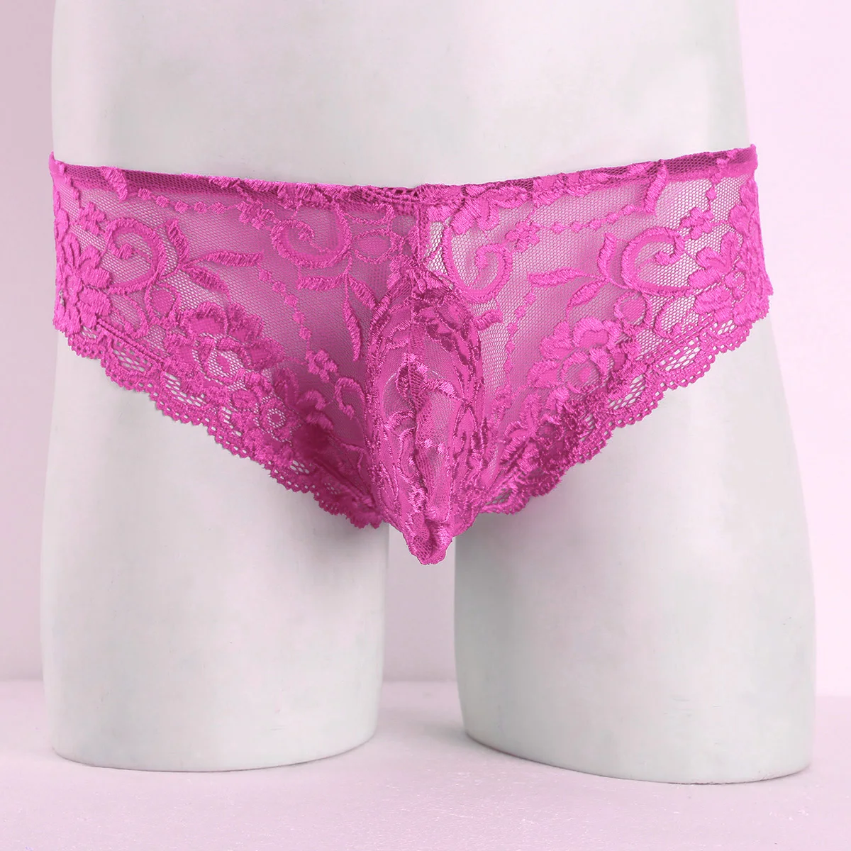 Пикантное мужское белье iEFiEL из эластичной ткани кружевное нижнее с цветочным