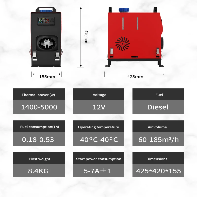 Diesels Heater 5KW 12V All in One Car LCD knob switch remote control Auxiliary heater Plus For Truck Bus Boat RV | Автомобили и