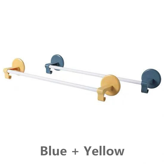 Blue and Yellow 1 шт., нержавеющая сталь, стойка для ванной комнаты, вешалка для полотенец, держатель для ванной комнаты на полку кухонного шкафа, полка для хранения мелочей - Цвет: Blue and Yellow