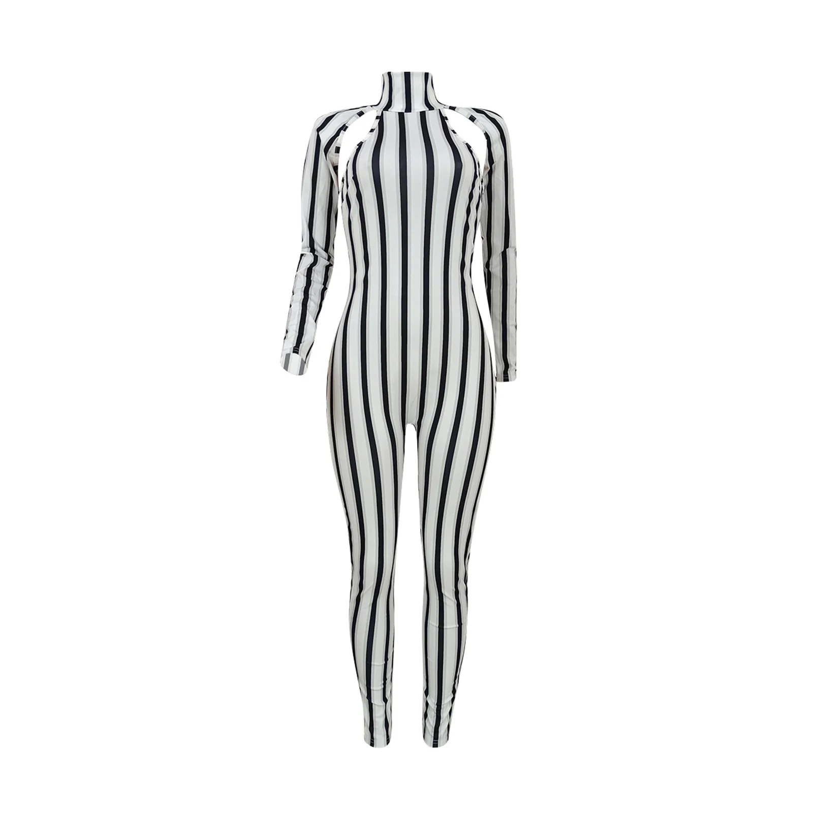 

Women rompers sexy jumpsuit Clothing Long Sleeve Striped Print Jumpsuit One-piece Suit for Holiday Dating Party Shopping
