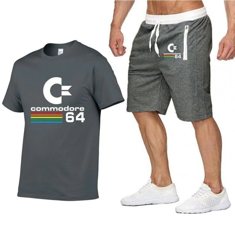 

Summer 2021Two Piece Set Men Short Sleeve T Shirt Cropped Top Shorts Men's Tracksuits Design Fashion T-shirt Tracksuit Set New