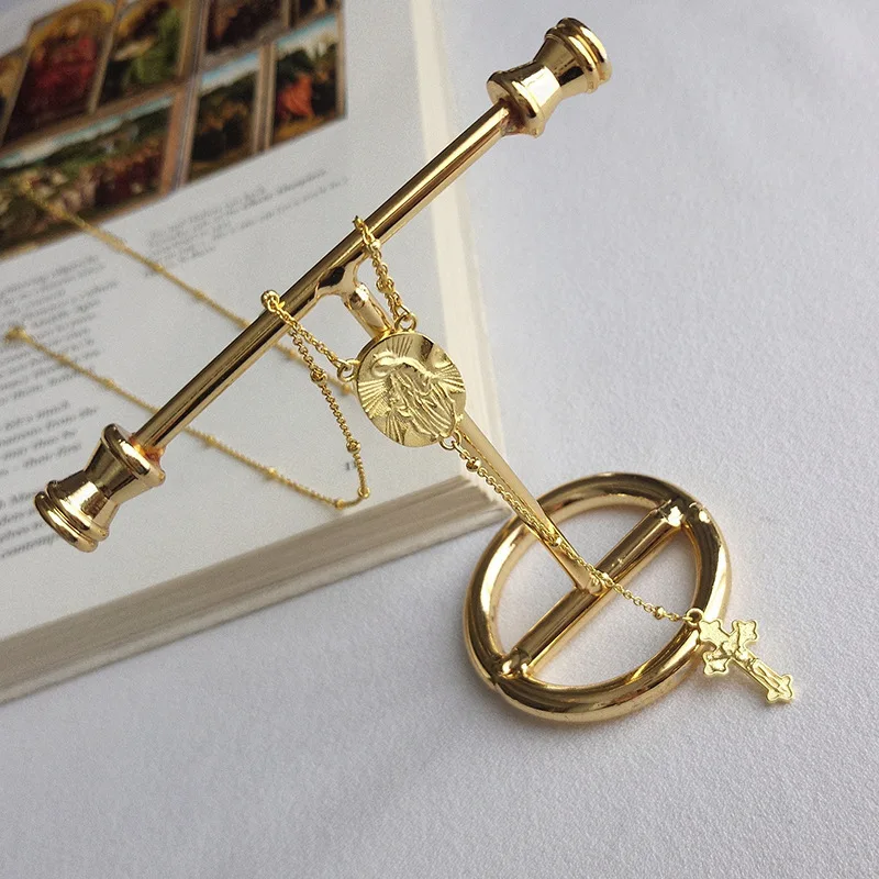 

Harlig sterling silver 925 gold color cross necklace choker for women allergy free fashion jewelry trendy style