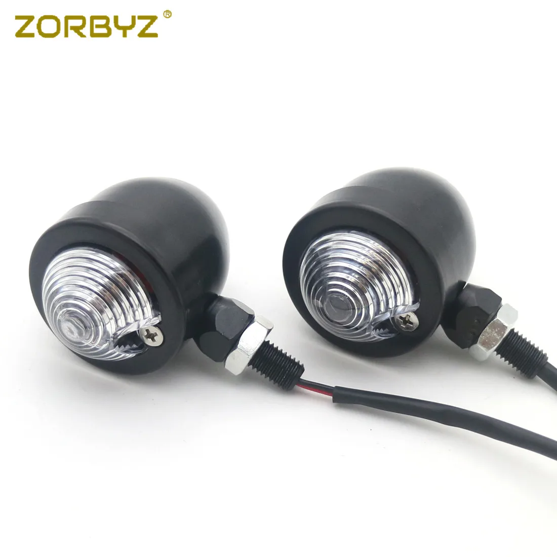 ZORBYZ черный металл пуля дым/янтарный/прозрачные линзы указатели поворота
