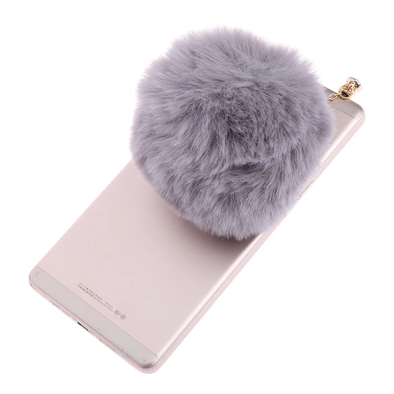 

1pc Earphone Jack Plug Crystal Ball Rabbit Fur Dust Plug Mobile Phone 3.5mm Earphones Hole Cell Accessories 11 Colors