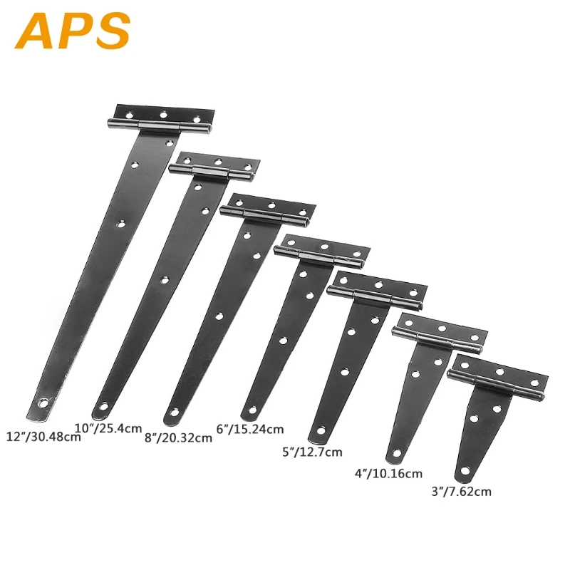 Черная краска Т Форма Треугольник шарнир шкаф сарай деревянные дверные ворота