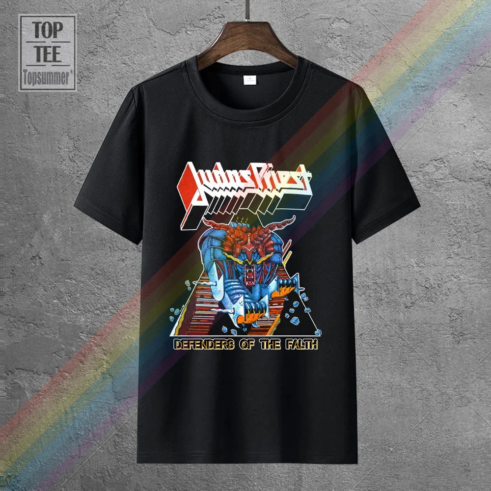 

Judas Priest Shirt Vintage Tshirt 1984 Defenders Of The Faith Tour Heavy Metal Fashion T Shirts Slim Fit O Neck
