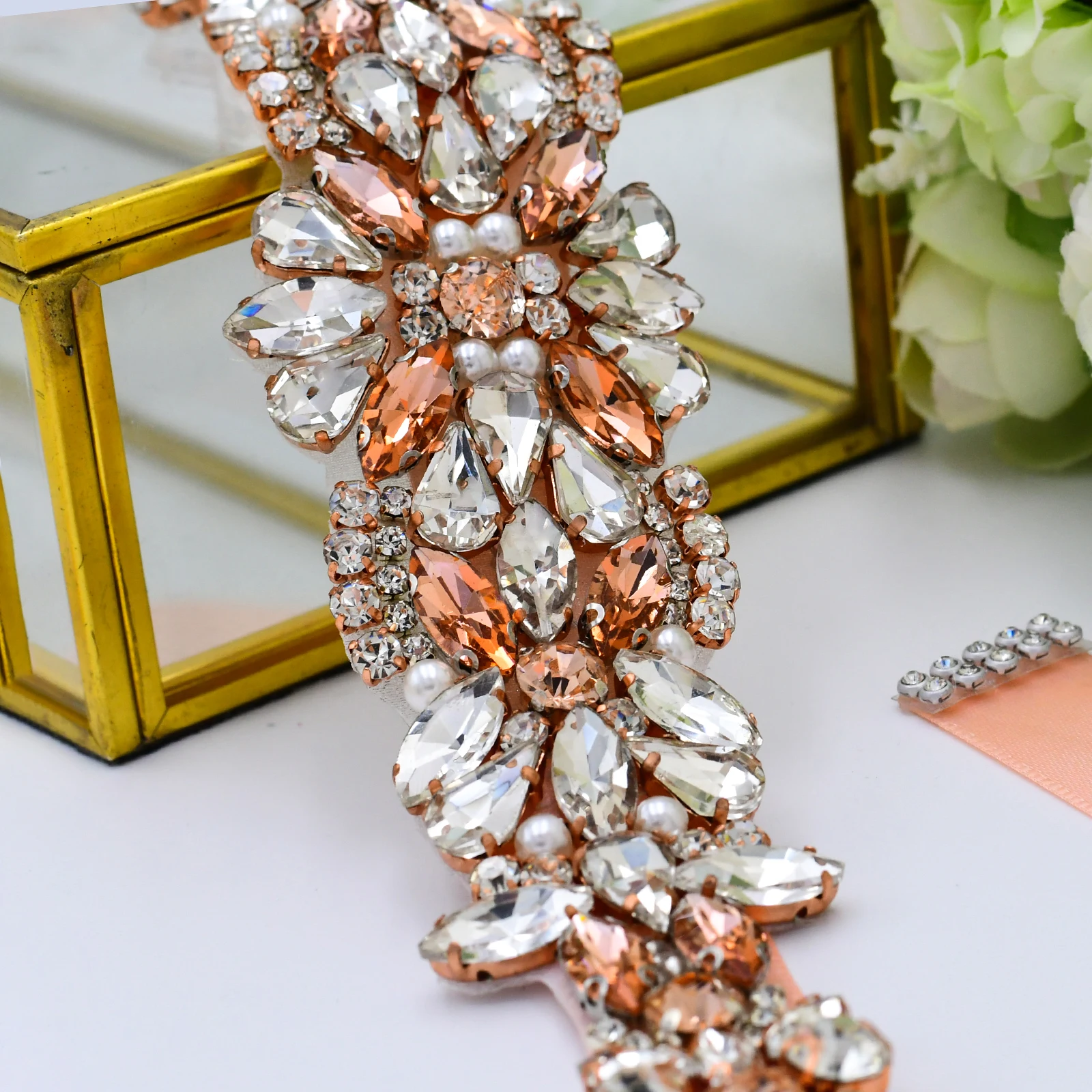 

Vintage Pink Dress Belt Rose Gold Wedding Belts for Women Diamond Belt Rhinestone Sash Bridal Jewel Belt Evening Dress Belts