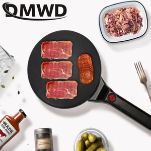 dmwd 110v electric crepe maker household pizza baking pan machine pancake pie cooker cake griddle cooking spring roll grill us free global shipping