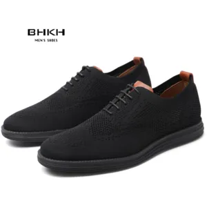 BHKH 2022 Summer Knitted Mesh Casual Shoes Lightweight Smart casual shoes  Breathable Office Walking