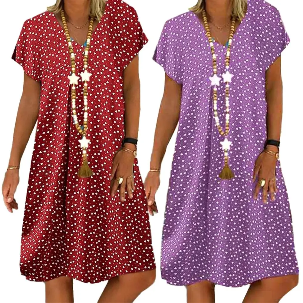 Модное женское летнее Повседневное платье до колена с v образным вырезом и