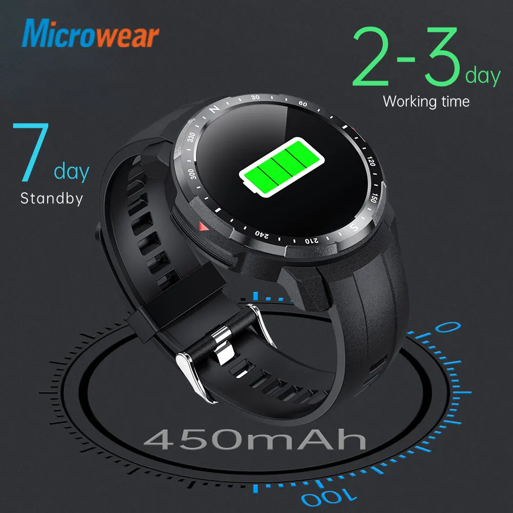 Microwear L20 Смарт часы Bluetooth Вызов IP68 монитор сердечного ритма во время сна