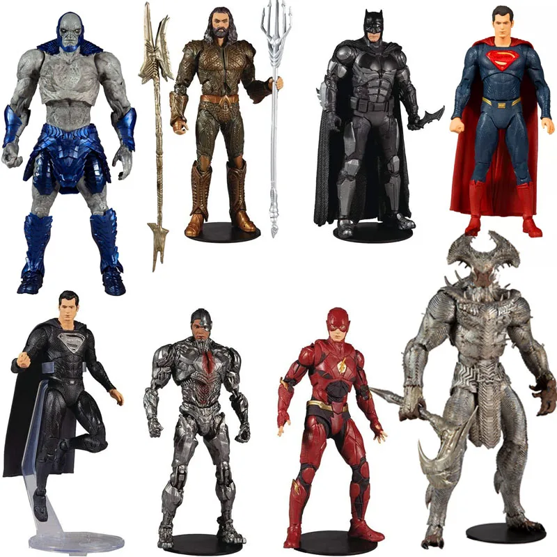 McFarlane DC Justice League Batman Flash Superman Aquaman Cyborg Darkseid Steppenwolf Articulated Figure Model Toys 17cm