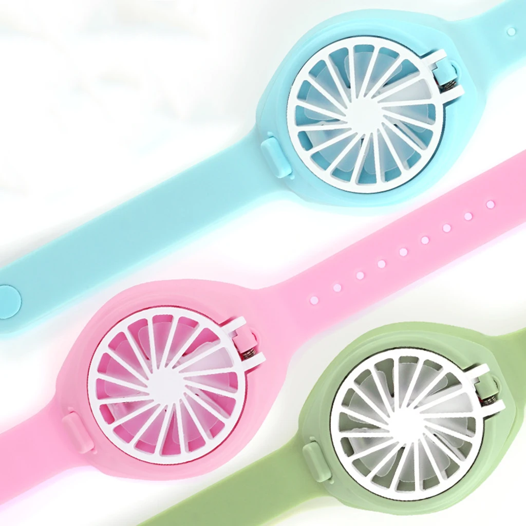 

Kids Personal Fan Watch Toys Mute Mini Air Cooling Fan Toys Gift USB Recharge