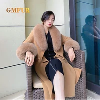 winter real fox fur collar and cuffs set women thick warm genuine fashion detachable scarves arm sleeve match cashmere overcoats