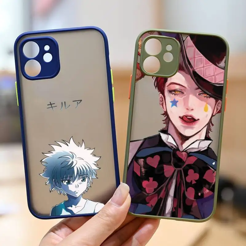 

hunter x hunter hisoka Phone Case matte transparent Funda For Army Green iPhone 7 8 x xs xr 11 12 pro plus max mini Clear