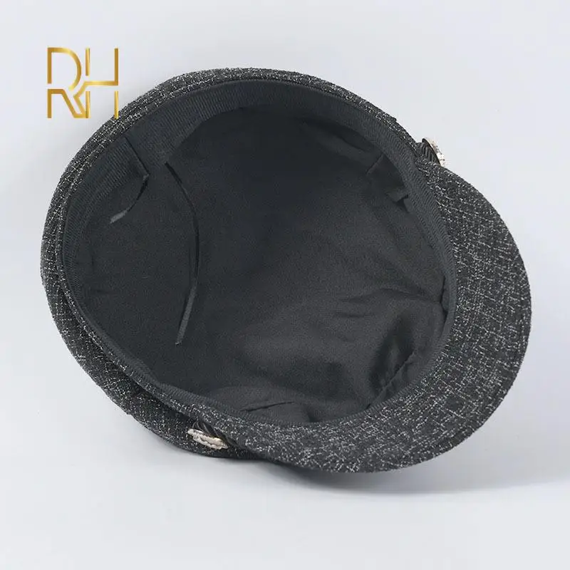 Кепка газетчика для женщин хлопково Льняная восьмиугольная шапка берет в