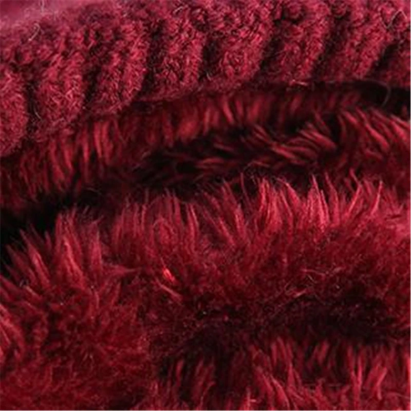 

Hot Sale Winter Thermal Women's Rabbit Sheep Wool Knitted Cap Sleeve Thick Women's Knitted Hat Scarf Twinset,