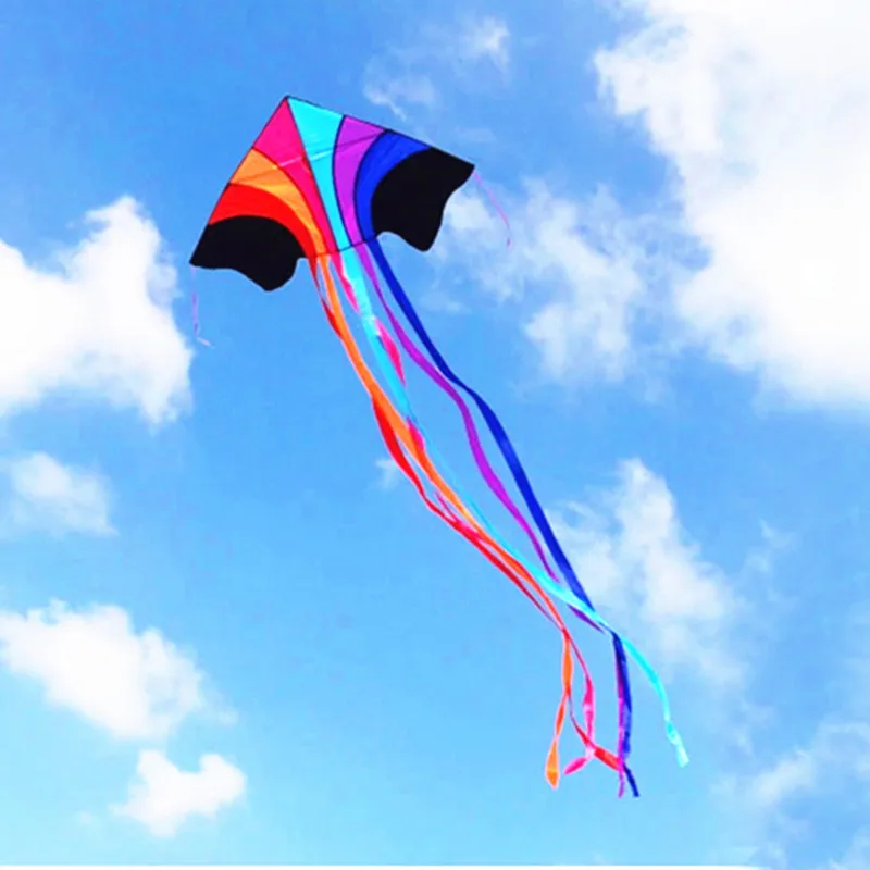 

free shipping high quality flying rainbow kite line nylon fabric ripstop kids kites factory chinese kite wholesale bird eagle