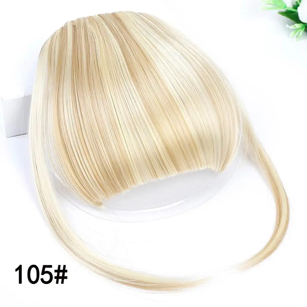 AOOSOO Synthetic bangs for white False Hair Neat Front False Fringe Thin Blunt Clip In bangs piece for Women girls - Цвет: 105