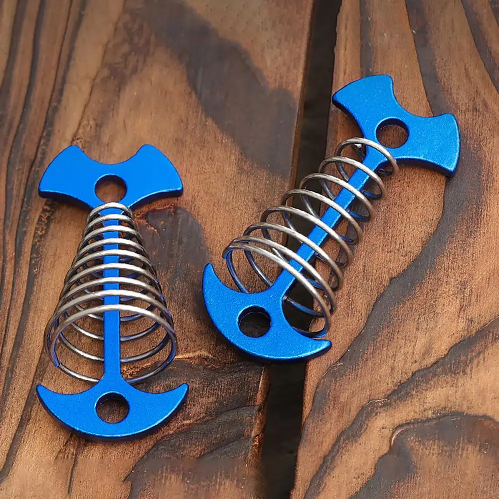 

Fishbone Tent Rope Tightener Wear Resistant Flexibility Indeformable Fishbone Camping Tent Nail Pegs with Spring Buckle