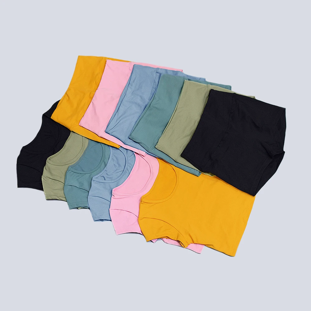 Комплект для занятий йогой фитнесом женский спортивный костюм тренировочная