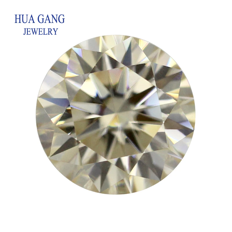 Круглые бриллиантовые бусины 4ct цвета шампанского незакрепленные Муассанит 10 мм