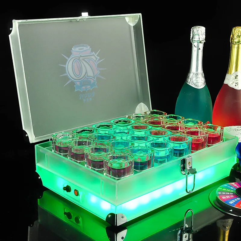 

Товары для бара KTV ночное шоу светящийся светодиодный коммерческий коктейльный шутер с 24 отверстиями стеклянный алюминиевый чехол с печатн...