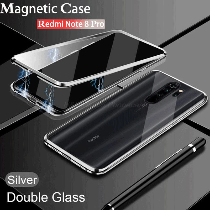 Двухсторонний магнитный металлический чехол для Xiaomi Redmi Note 8 9 9S 8T 7 9A 9C K20 10 CC9 9T POCO X3