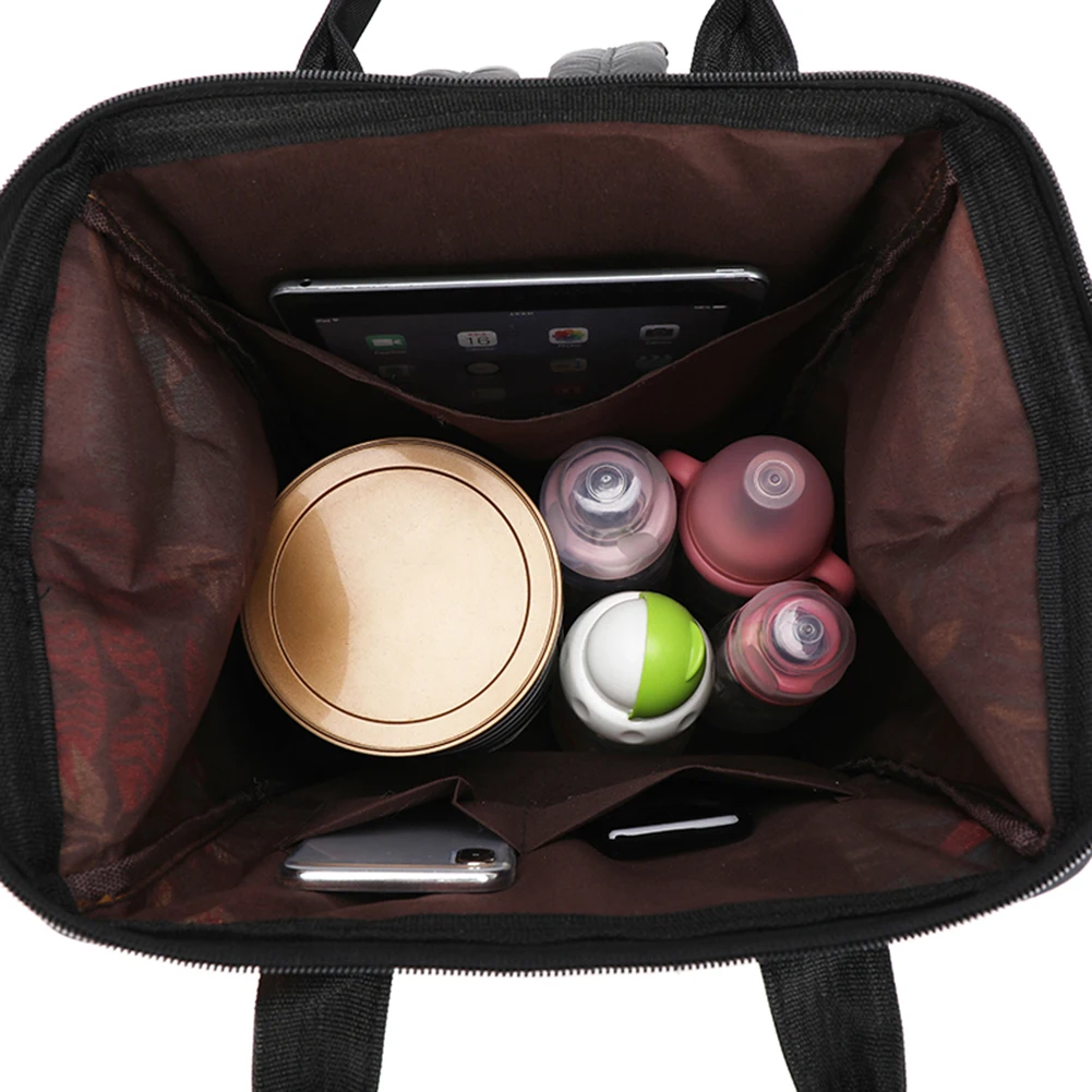 Вместительные дорожные рюкзаки для мам нейлоновые с растительным принтом