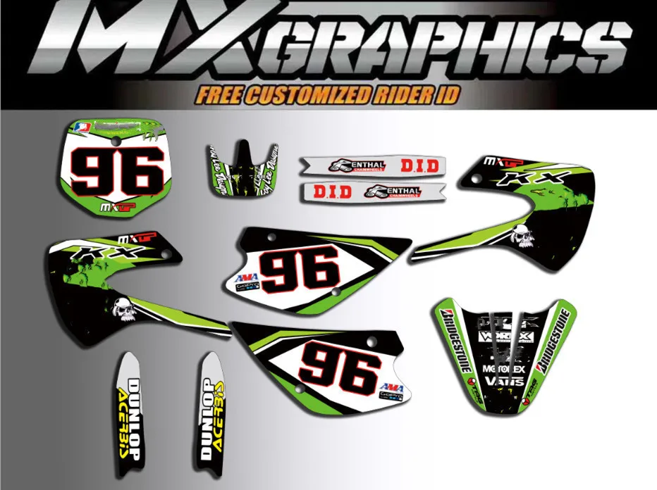 Команда графика Delcas наклейки Наборы для KAWASAKI KX85 KX100 1998 1999 2000 2001 2002 2008 2009 2010 2011 2012 2013