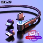 Магнитный кабель GTWIN 540 Micro USB Тип C, быстрая зарядка телефона, магнитное зарядное устройство для iPhone 11 Pro X Max 6 7 8 Plus Samsung Xiaomi
