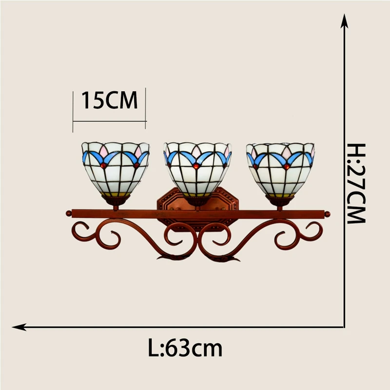 Европейская современная лампа Tiffany стеклянное настенное зеркало для ванной