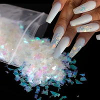 10g ab shell nail glitter sequins holographic irregular flakes sparkly paillette for manicure polish charms nail art decorations