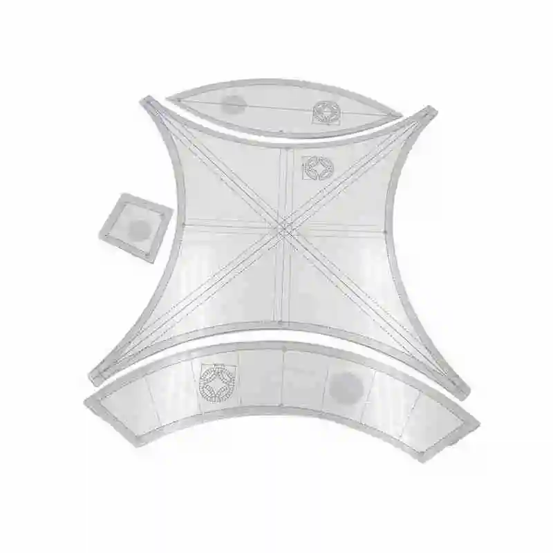 

Transparent DIY Patchwork Manual Drawing Ruler Simple Double Wedding Ring Template Ruler Sewing Craft Tools Quilting Ruler