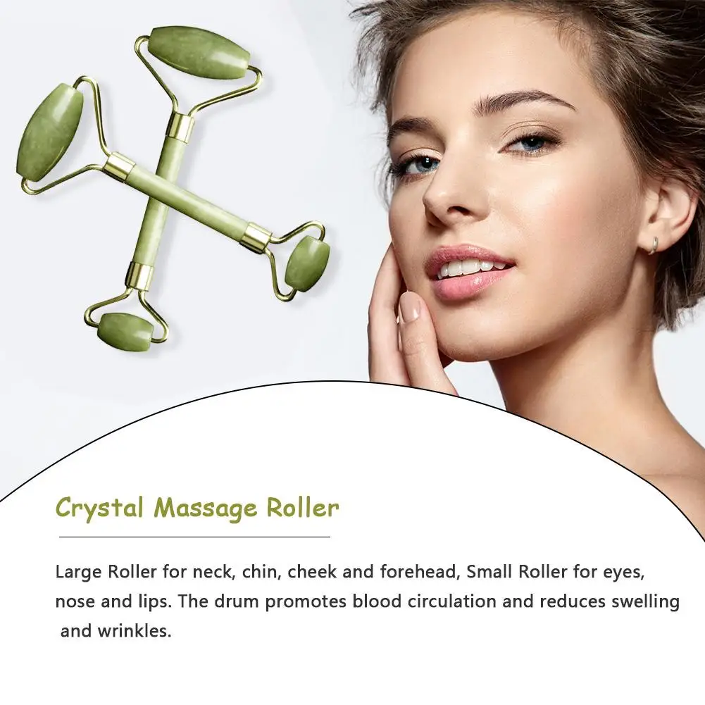 Нефритовый роликовый массажер лица для похудения подъемный инструмент с двойной