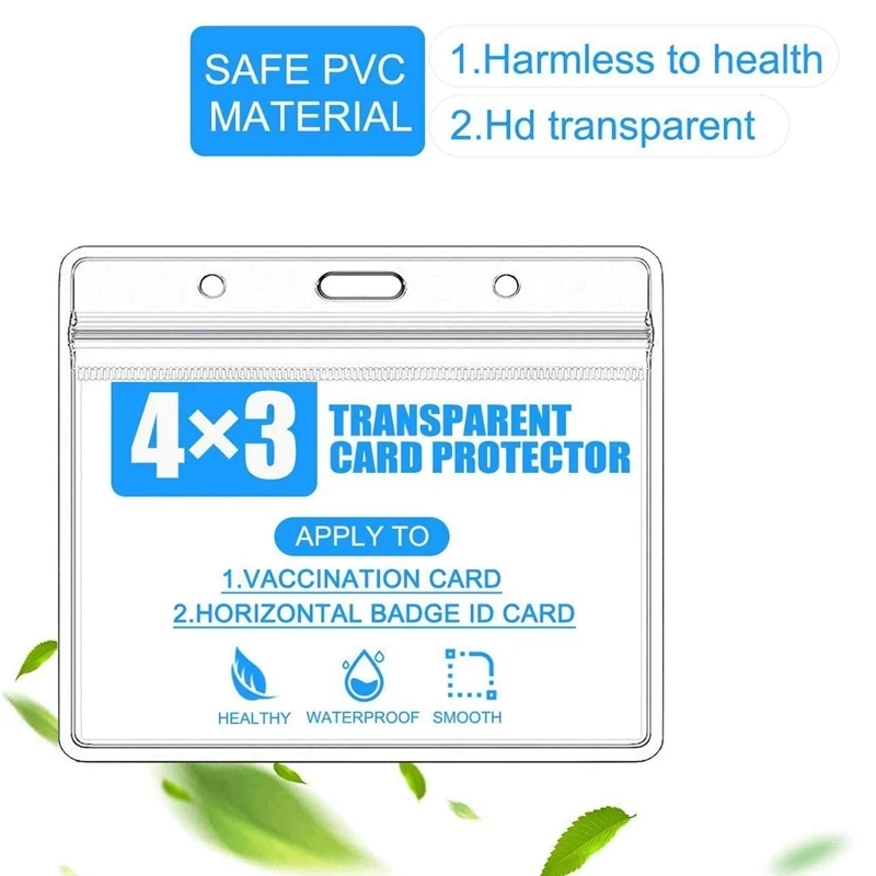 

4 x 3 Inches CDC Vaccination Card Protective Sticker Transparent PVC Cover, with Waterproof Type (10 Packs)