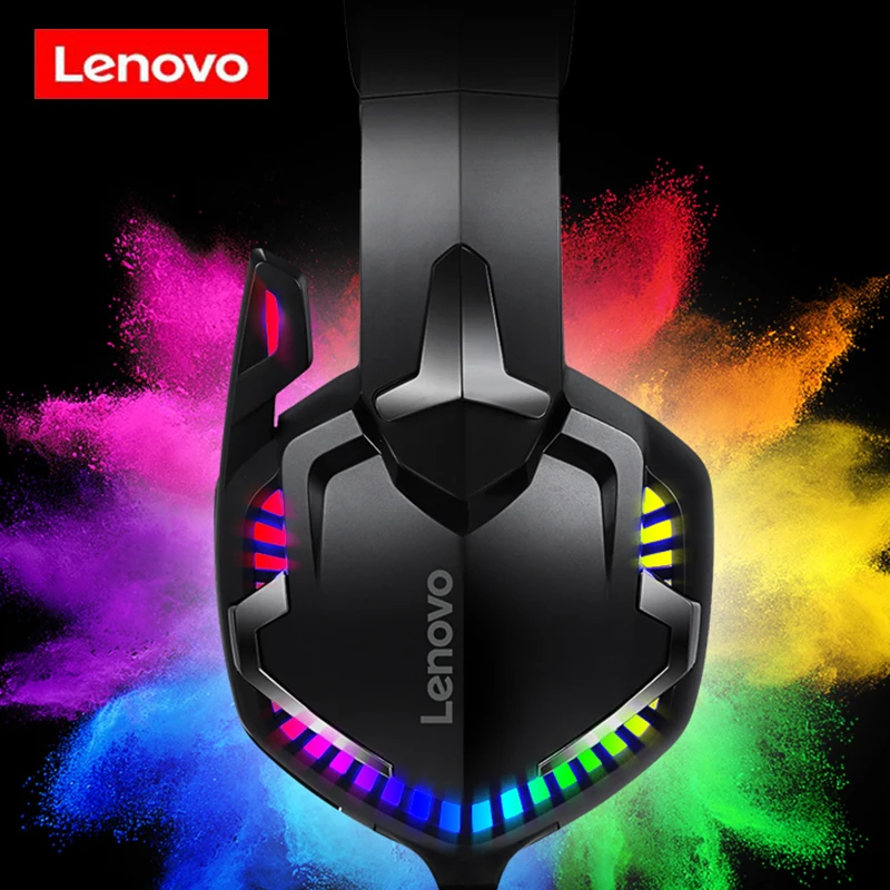 

Lenovo Headphones HS15 Noise Cancelling 3.5mm Wired Gaming Headset Reduction Stereo Surround 50MM Big Horn LED Light with Mic