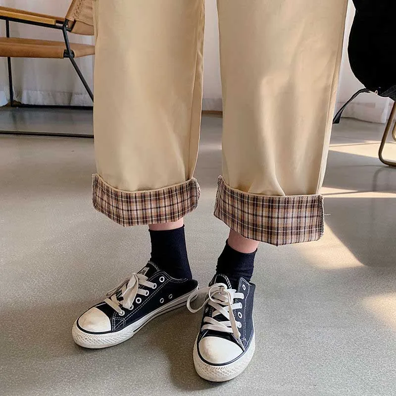 Сладкий с эластичной резинкой на талии без каблука прямо лето и осень карманами