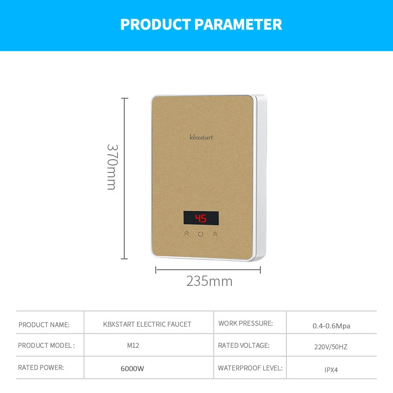 6000 Вт мгновенный безрезервуарный электрический водонагреватель настенный