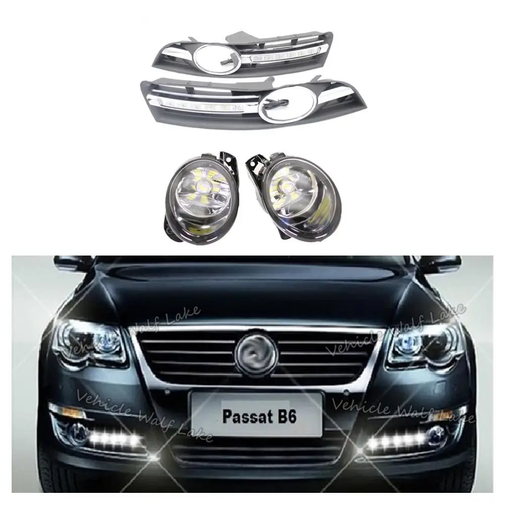 СВЕТОДИОДНЫЙ DRL для VW Passat B6 2006 2007 2008 2009 2010 2011 Автомобильный стильный светодиодный